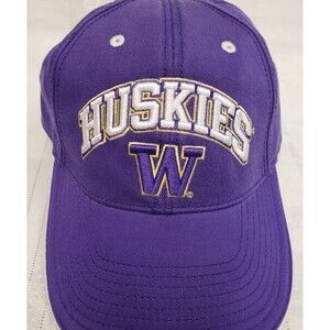 Vintage Washington Huskies Cap Hat Purple Drew Pearson Hook & Loop Adjustable